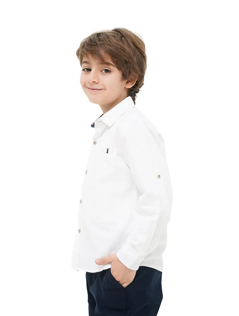 Chemise unie manches longues